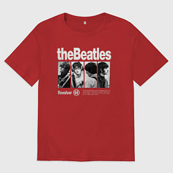 Футболка оверсайз женская The Beatles rock, цвет: красный
