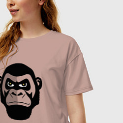 Футболка оверсайз женская Serious gorilla, цвет: пыльно-розовый — фото 2