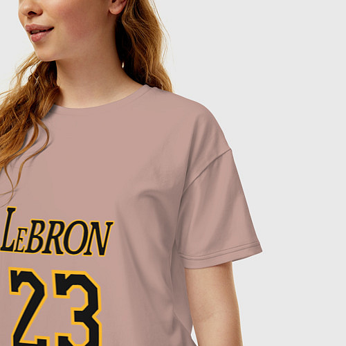 Женская футболка оверсайз Lebron 23 / Пыльно-розовый – фото 3