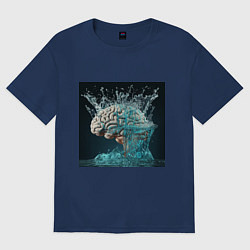 Футболка оверсайз женская Свежие мысли, цвет: тёмно-синий