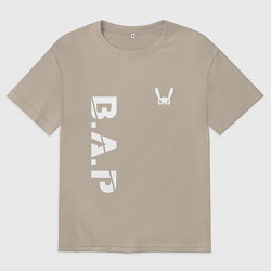 Футболка оверсайз женская B A P white, цвет: миндальный