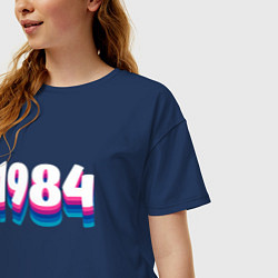 Футболка оверсайз женская Made in 1984 vintage art, цвет: тёмно-синий — фото 2