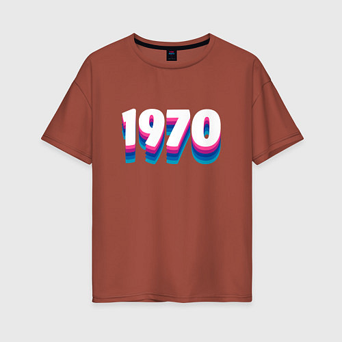 Женская футболка оверсайз Made in 1970 vintage art / Кирпичный – фото 1