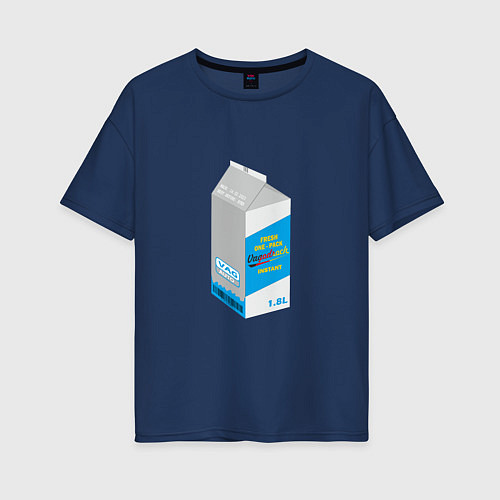 Женская футболка оверсайз Milk one pack vagodroch / Тёмно-синий – фото 1
