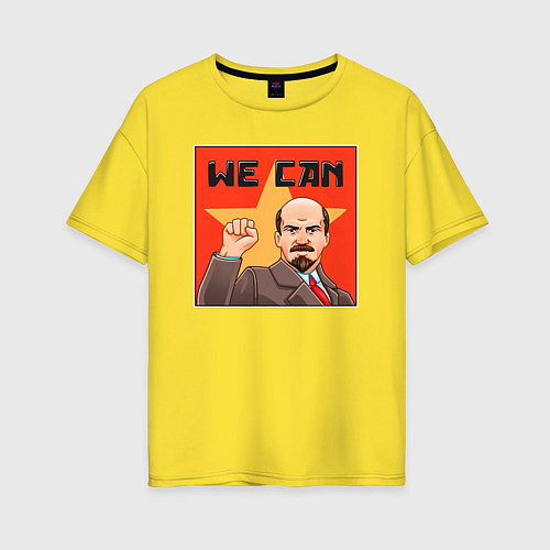 Женская футболка оверсайз Ленин - мы можем / Желтый – фото 1