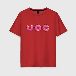 Футболка оверсайз женская VAG donut, цвет: красный
