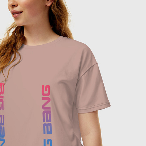 Женская футболка оверсайз Big bang mirrored / Пыльно-розовый – фото 3