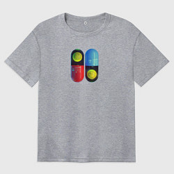 Футболка оверсайз женская 2 капсулы настроения, цвет: меланж