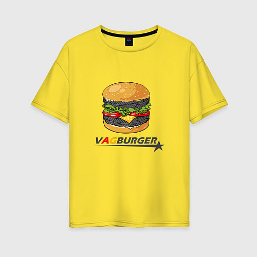 Женская футболка оверсайз VAGburger tyres / Желтый – фото 1