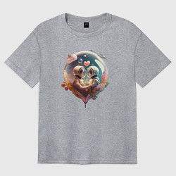 Футболка оверсайз женская Космос и любовь, цвет: меланж