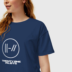 Футболка оверсайз женская Twenty one pilots Heathens, цвет: тёмно-синий — фото 2