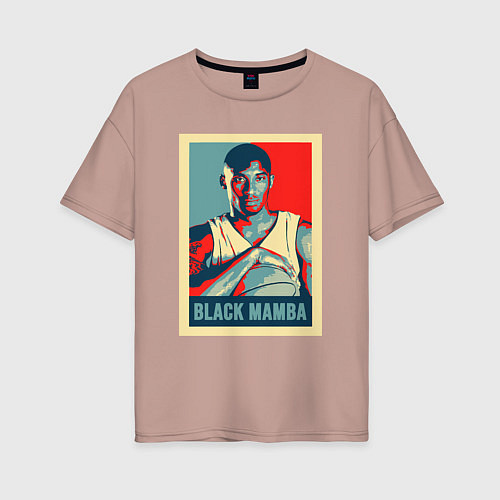Женская футболка оверсайз Black mamba poster / Пыльно-розовый – фото 1