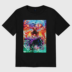 Футболка оверсайз женская Моя геройская академия - Троица, цвет: черный