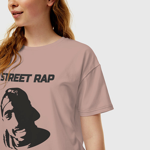 Женская футболка оверсайз Street style / Пыльно-розовый – фото 3