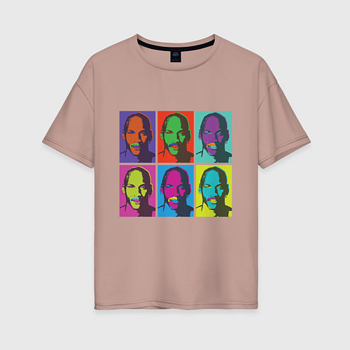 Женская футболка оверсайз Майкл Джордан в стиле Уорхола 2на3 / Пыльно-розовый – фото 1