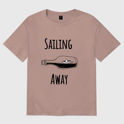 Футболка оверсайз женская Sailing away, цвет: пыльно-розовый