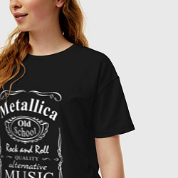 Футболка оверсайз женская Metallica в стиле Jack Daniels, цвет: черный — фото 2