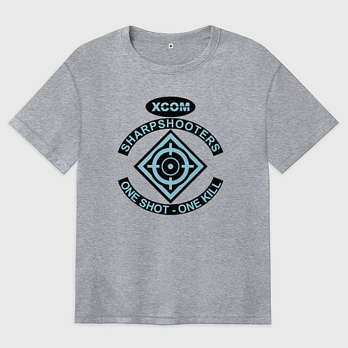 Женская футболка оверсайз X-COM sharpshooters / Меланж – фото 1