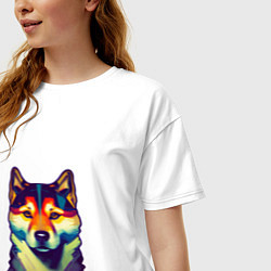 Футболка оверсайз женская Shibu inu dog, цвет: белый — фото 2