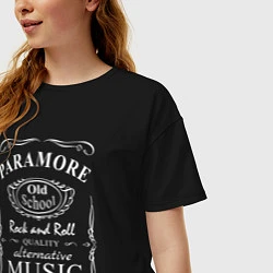 Футболка оверсайз женская Paramore в стиле Jack Daniels, цвет: черный — фото 2