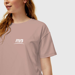 Футболка оверсайз женская Международная федерация волейбола FIVB, цвет: пыльно-розовый — фото 2