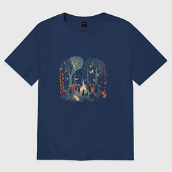 Футболка оверсайз женская Шабаш ведьм, цвет: тёмно-синий