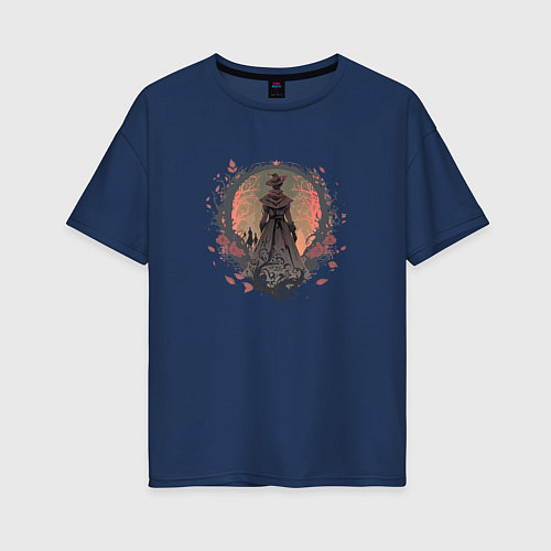 Женская футболка оверсайз Сон охотника / Тёмно-синий – фото 1