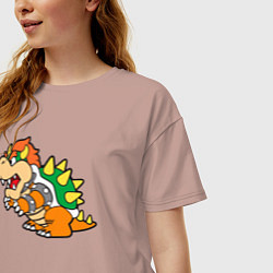 Футболка оверсайз женская Bowser drawing, цвет: пыльно-розовый — фото 2
