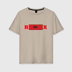 Футболка оверсайз женская Roblox деталь, цвет: миндальный