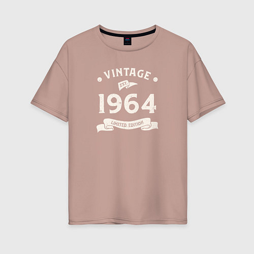 Женская футболка оверсайз Винтаж 1964 ограниченный выпуск / Пыльно-розовый – фото 1