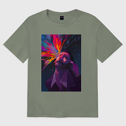 Футболка оверсайз женская Disco Elysium - Взрыв мозга, цвет: авокадо