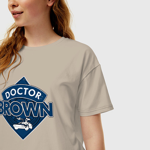 Женская футболка оверсайз Doctor Brown / Миндальный – фото 3