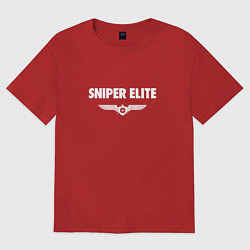 Футболка оверсайз женская Sniper elite - logo, цвет: красный