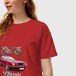 Футболка оверсайз женская Маслкар Ford Mustang, цвет: красный — фото 2