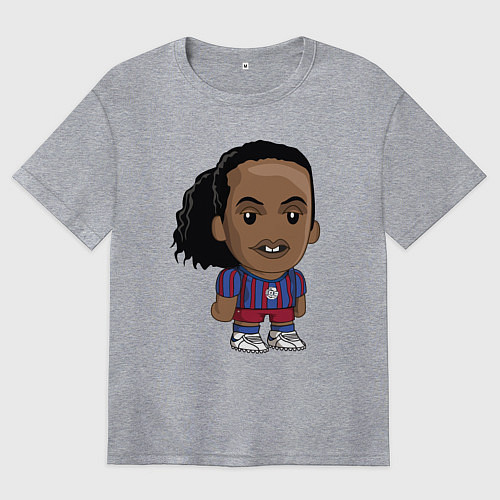 Женская футболка оверсайз Ronaldinho Barcelona / Меланж – фото 1