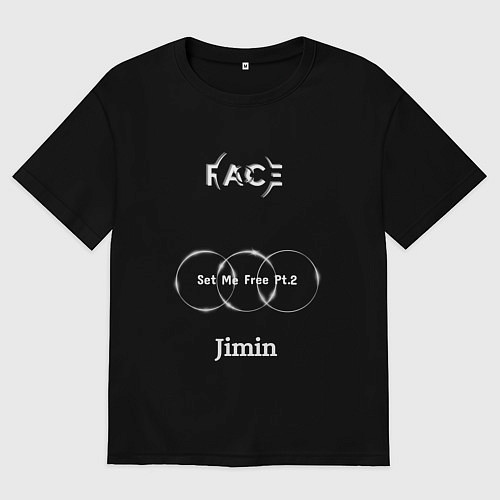 Женская футболка оверсайз JIMIN FACE Set Me Free / Черный – фото 1