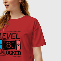 Футболка оверсайз женская Level 8 unlocked, цвет: красный — фото 2