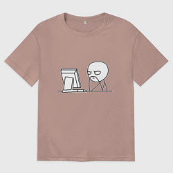 Женская футболка оверсайз Мемный программист