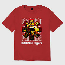 Футболка оверсайз женская RHCP rock, цвет: красный