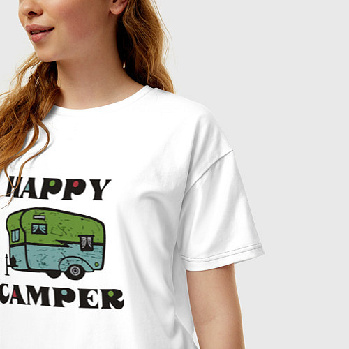 Женская футболка оверсайз Camper / Белый – фото 3