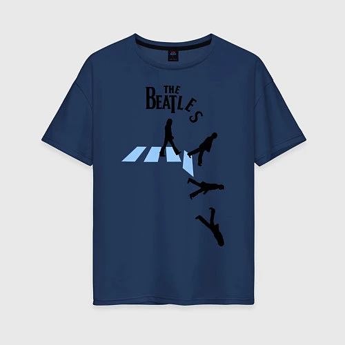 Женская футболка оверсайз The Beatles: break down / Тёмно-синий – фото 1
