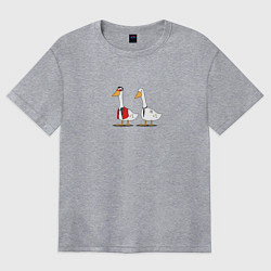 Футболка оверсайз женская Бойцоский гусь, цвет: меланж