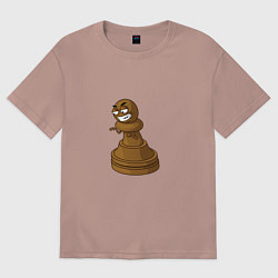 Футболка оверсайз женская Пешка власти, цвет: пыльно-розовый