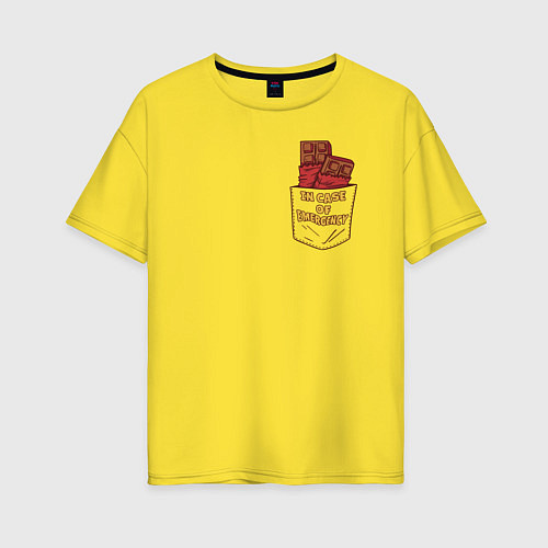 Женская футболка оверсайз In case of emergency / Желтый – фото 1