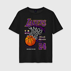 Футболка оверсайз женская LA Lakers Kobe, цвет: черный