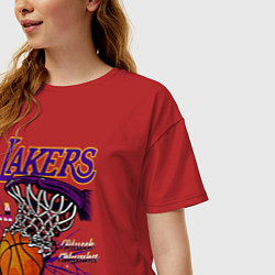 Футболка оверсайз женская LA Lakers Kobe, цвет: красный — фото 2