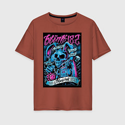 Футболка оверсайз женская Blink 182 рок группа, цвет: кирпичный