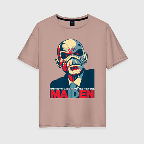 Женская футболка оверсайз They can change metal / Пыльно-розовый – фото 1