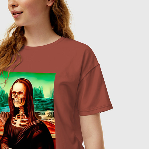 Женская футболка оверсайз Mona skeleton / Кирпичный – фото 3