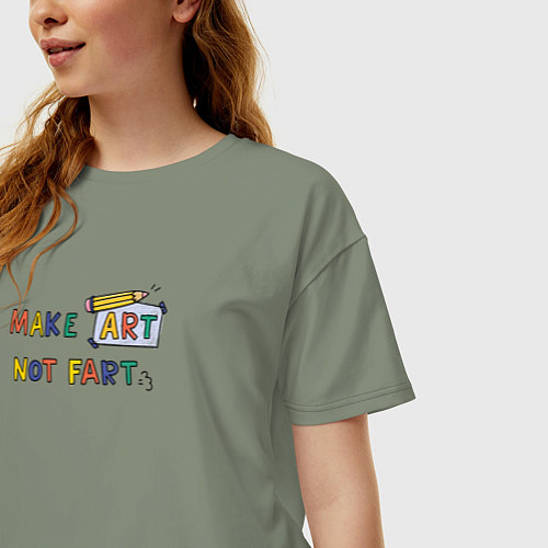 Женская футболка оверсайз Создавай искусство / Авокадо – фото 3